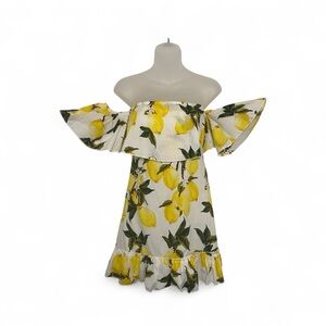 Parisian Works Strapless Dress - Yellow and Green